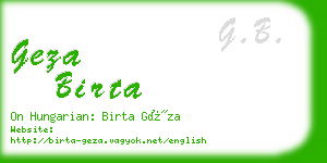 geza birta business card